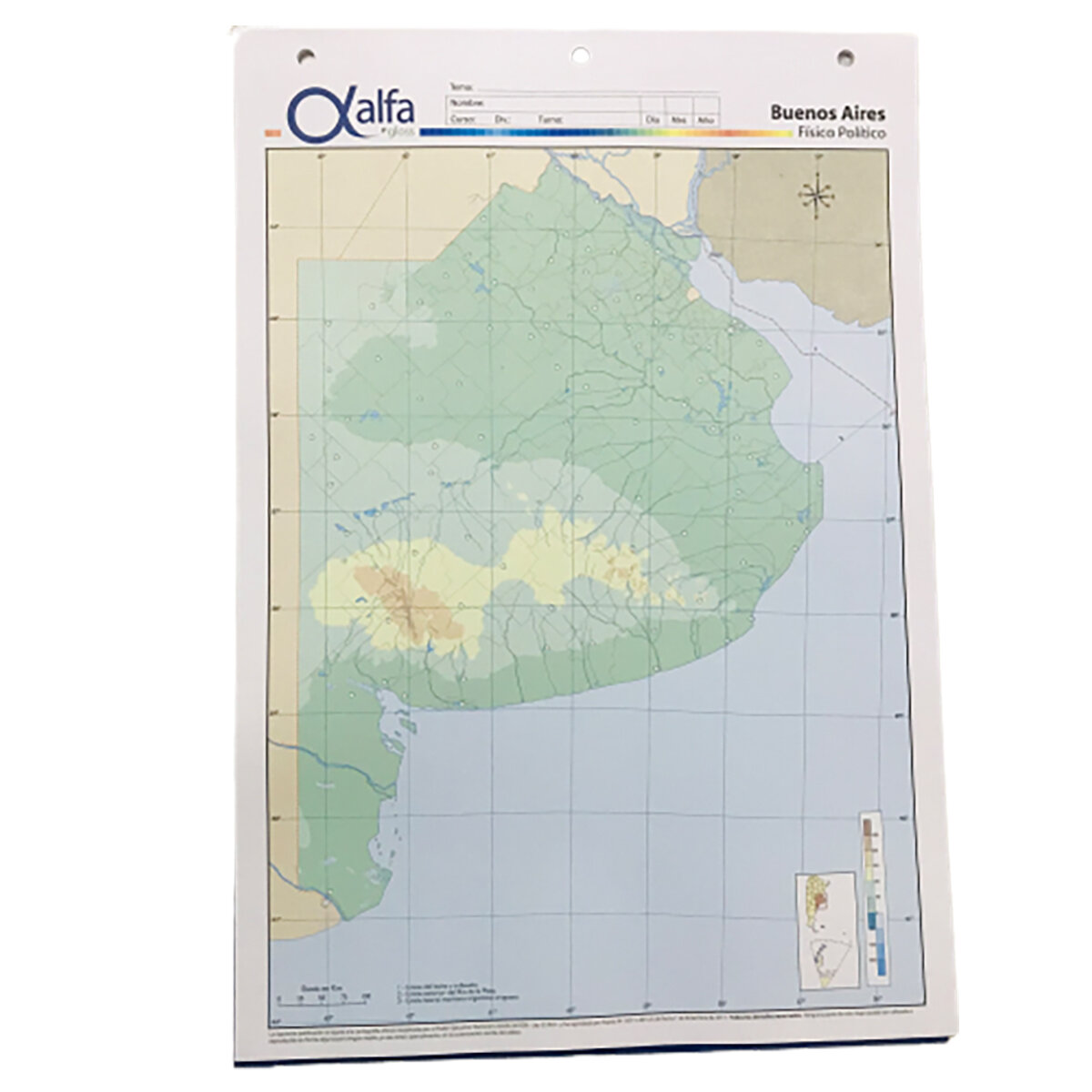MAPA N*5 DIVISION POLITICA BUENOS AIRES  COLOR   FISICO MPOLITICO